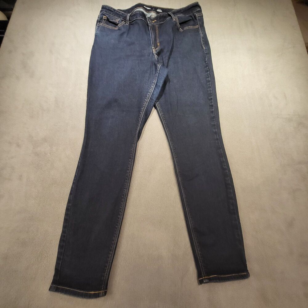 Old Navy Rockstar Super Skinny Mid Rise Dark‎ Wash Jeans Woman's Size 14
